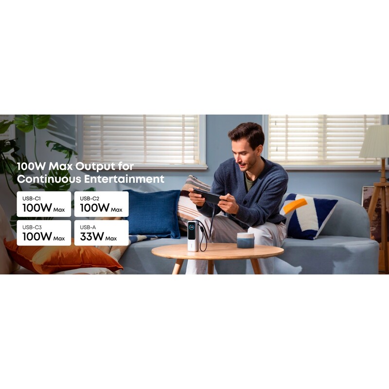Универсальная мобильная батарея Anker Laptop 25000mAh 165W Silver (A1695H41)