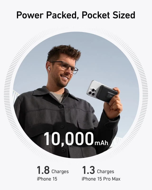 Универсальная мобильная батарея Anker MagGo 10000mAh 27W Black (A1654G11)