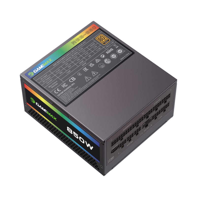 Блок питания GameMax RGB 850 Pro 850W Black (ATX3.1 PCIe5.1)