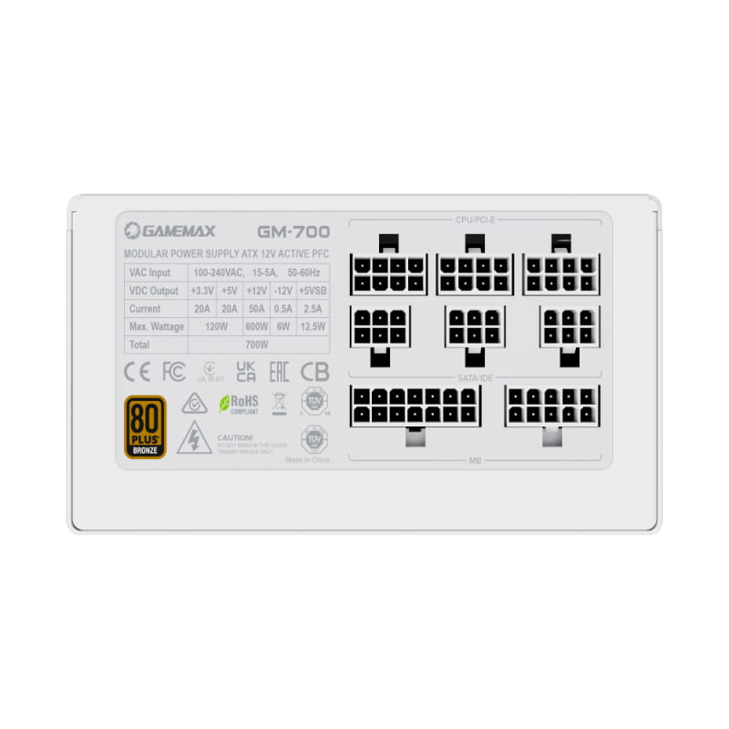 Блок живлення GameMax GM-700 Modular 700W White