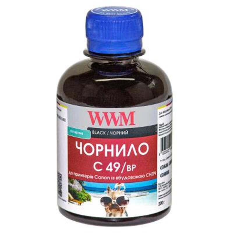 Чернила WWM Canon Pixma G1400/2400/3400 (Black Pigment) (C49/BP) 200г