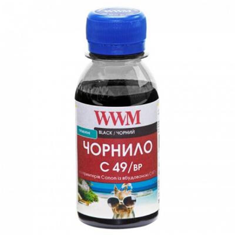 Чернила WWM Canon Pixma G1400/2400/3400 (Black Pigment) (C49/BP-2) 100г