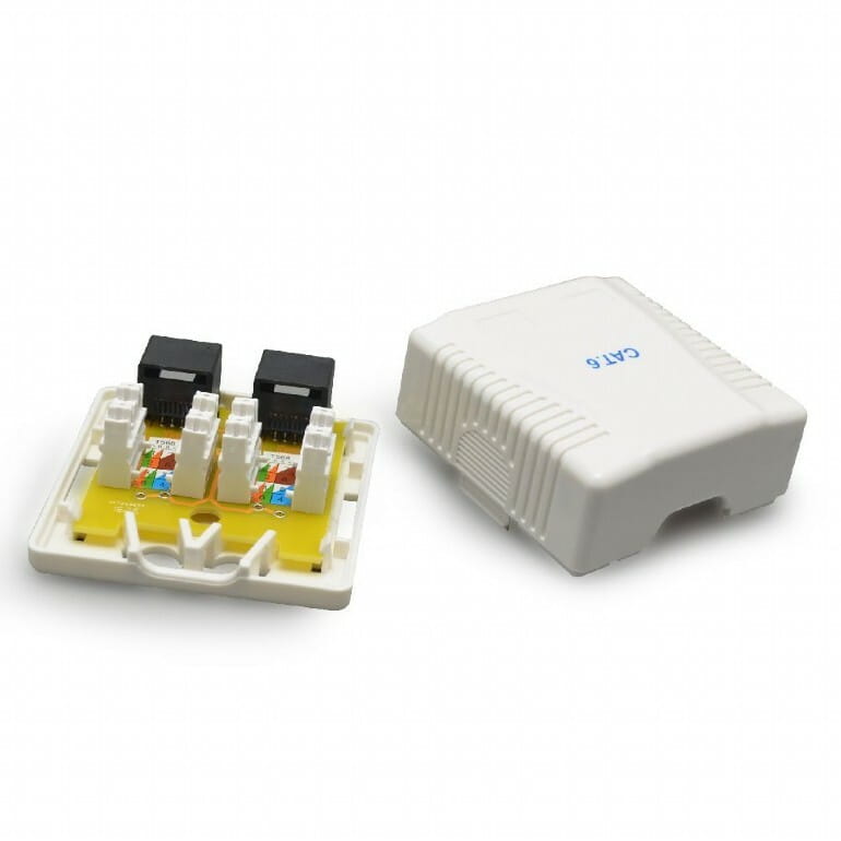 Розетка Cablexpert (NCAC-2F6-01) RJ-45, Cat6, внешняя, белый