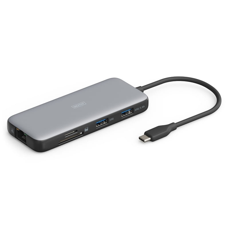 Док-станция Digitus USB-C PD 100W/USB3.2х2/USB-C/RJ45/SD/MicroSD/HDMI (DA-70914)