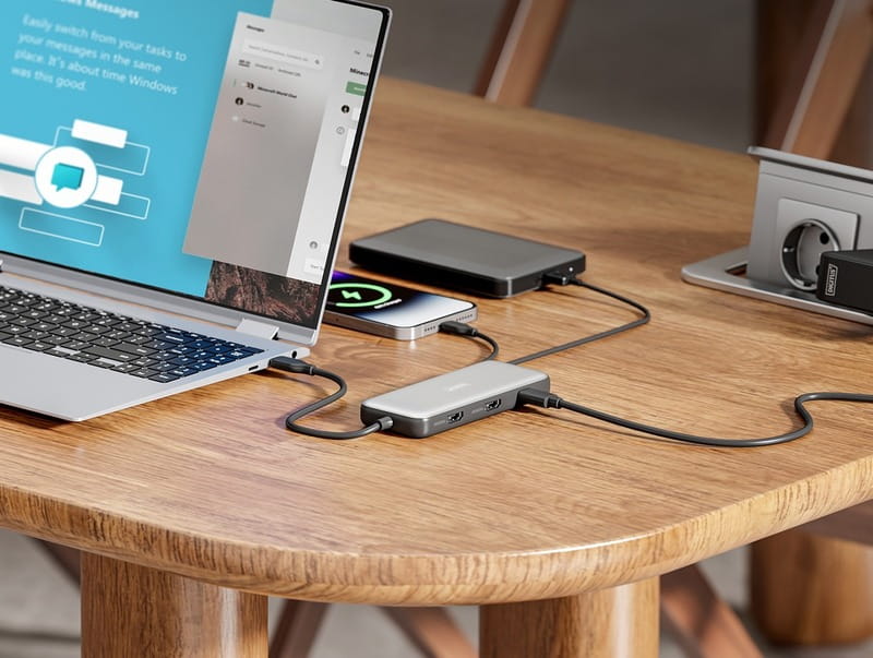 Док-станція Digitus DA-70915 (USB-C PD 100W/USB3.2х2/USB-C/RJ45/SD/MicroSD/2хHDMI)