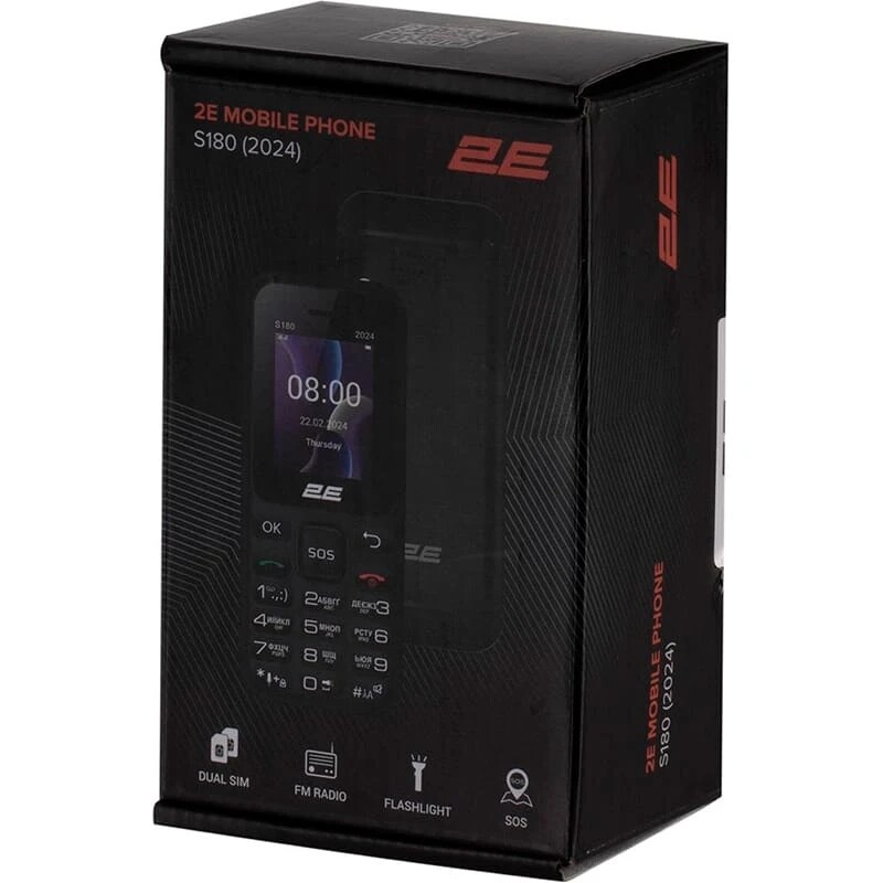 Мобiльний телефон 2E S180 2024 Black (694743653885)