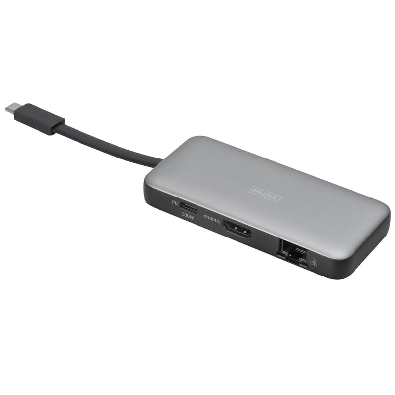 Док-станция Digitus USB-C USB3.2х2/USB-C/SD/MicroSD/HDMI/RJ45 (DA-70916)