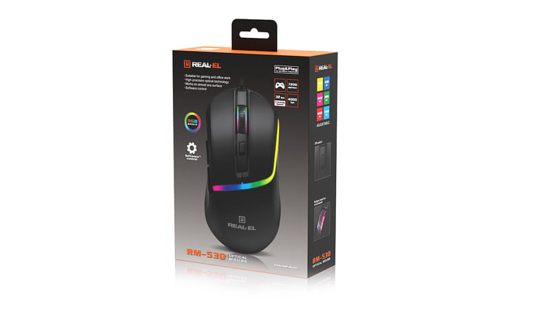 Мышь REAL-EL RM-530 Black