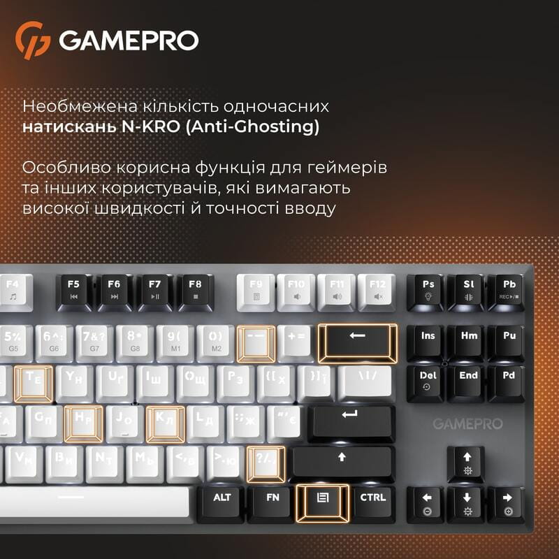 Клавіатура GamePro Genesis Joker MK124G Outemu Red Swithes USB Gray
