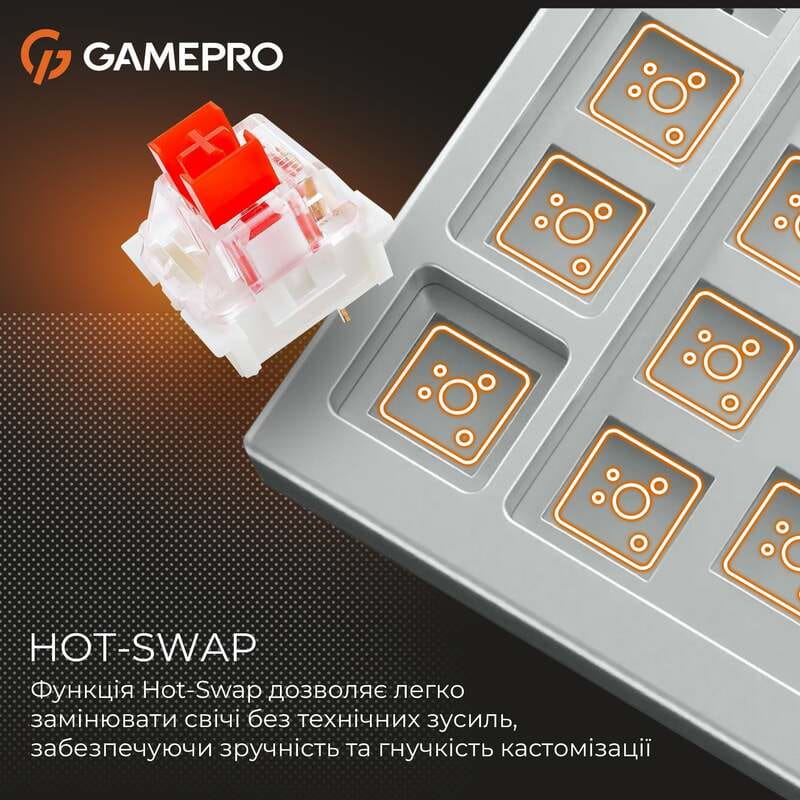 Клавиатура GamePro Genesis Joker MK124W Outemu Red Swithes USB White