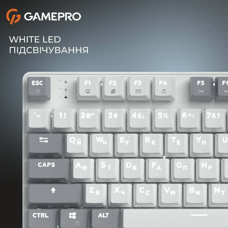 Клавиатура GamePro Genesis Metallic MK110W Outemu Red Swithes USB White
