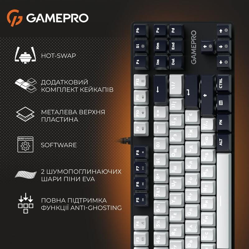 Клавіатура GamePro Genesis Metallic MK110B Outemu Red Swithes USB Black