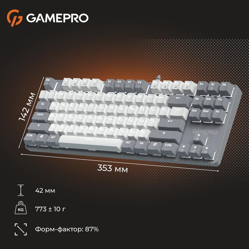 Клавиатура GamePro Genesis Metallic MK110G Outemu Red Swithes USB Gray
