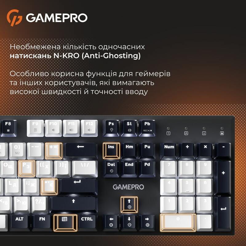 Клавіатура GamePro Genesis Metallic MK144B Outemu Red Swithes USB Black