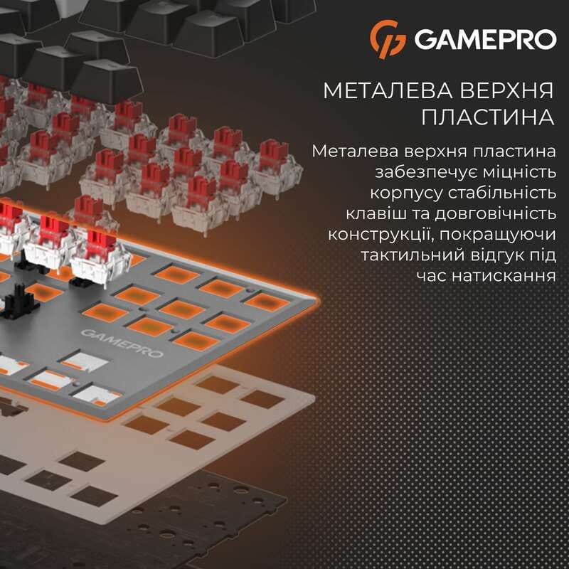 Клавіатура бездротова GamePro Genesis Joker Pro MK124G Pro Gray