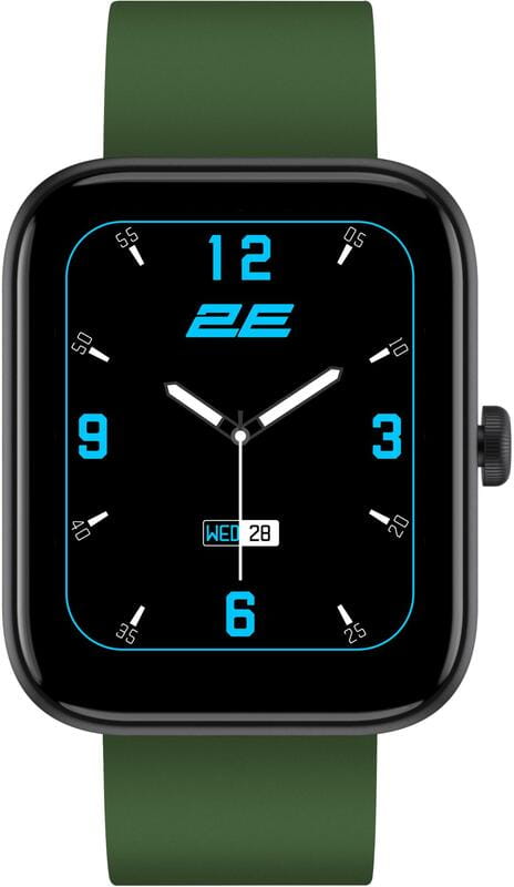 Смарт-часы 2E Alpha SQ Music Edition 46 mm Black/Green (2E-CWW40BKGN-WS)