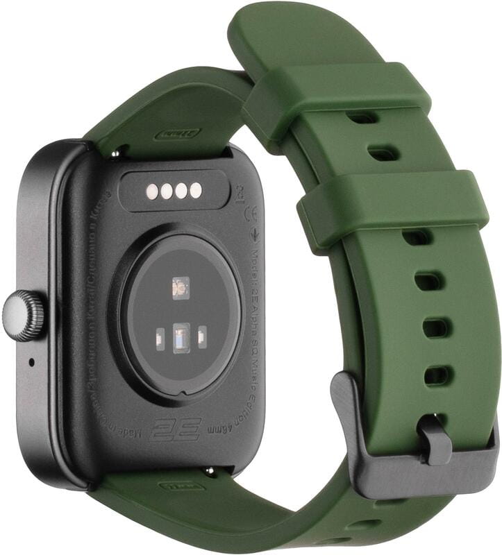 Смарт-часы 2E Alpha SQ Music Edition 46 mm Black/Green (2E-CWW40BKGN-WS)