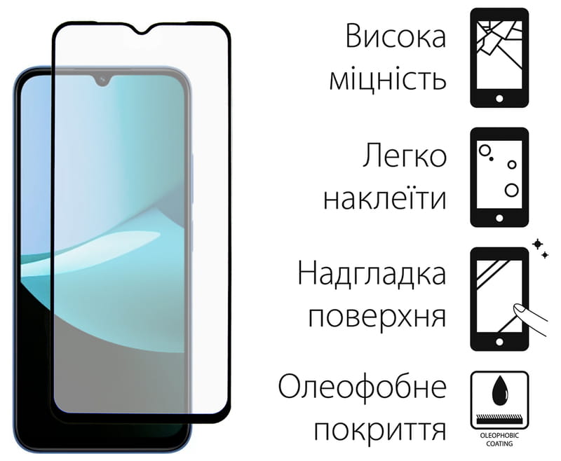 Захисне скло Dengos для Xiaomi Redmi 15C Black Full Glue (TGFG-414)