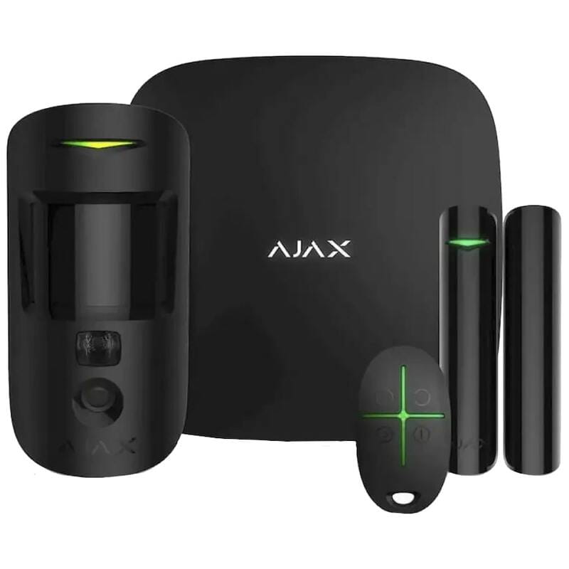 Комплект охоронної сигналізації Ajax StarterKit Cam Plus HDR (8EU) UA Black (117596.66.BL1)