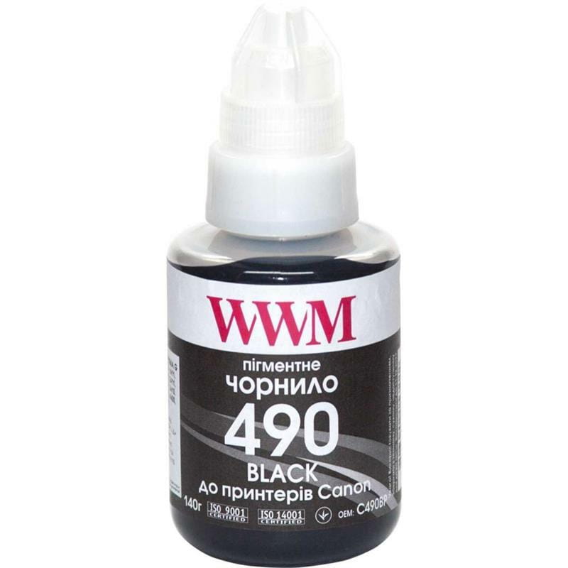 Чорнило WWM Canon Pixma G1400/2400/3400 Black Pigment (C490BP) 140г