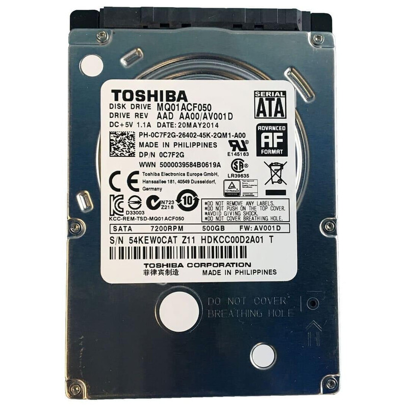 Накопитель HDD 2.5" SATA  500GB Toshiba 7200rpm 16MB (MQ01ACF050)