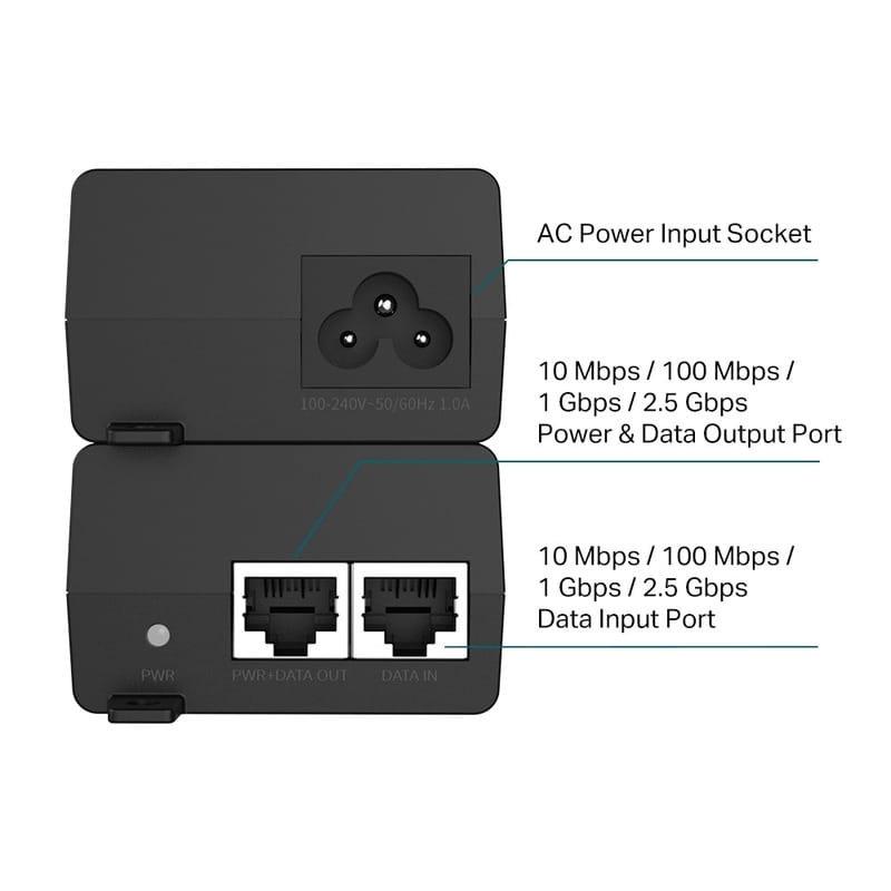 Інжектор 2,5G PoE+ TP-Link POE260S