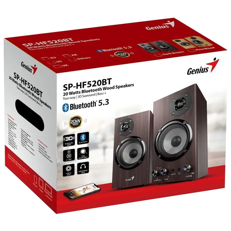 Акустична система Genius SP-HF520BT Dark Brown (31730054401)