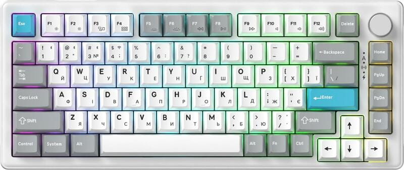 Клавіатура бездротова GamePro Asgard Yord Keychron Super Red Switch White (MK266WH)