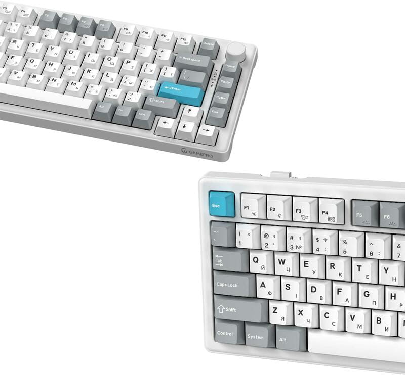 Клавіатура бездротова GamePro Asgard Yord Keychron Super Red Switch White (MK266WH)