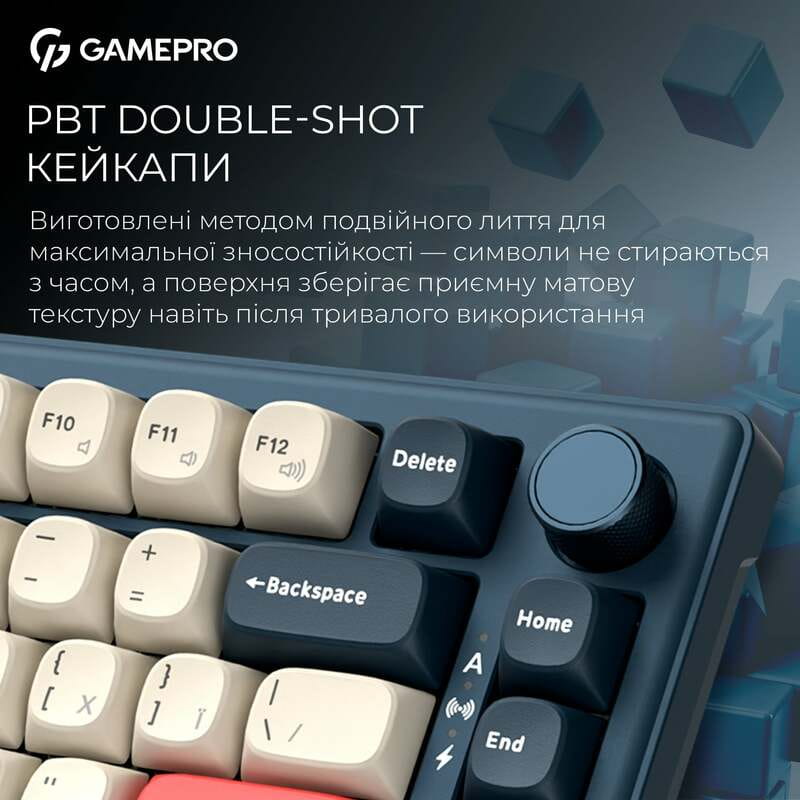 Клавіатура бездротова GamePro Asgard Yord Keychron Super Red Switch Blue (MK266BL)