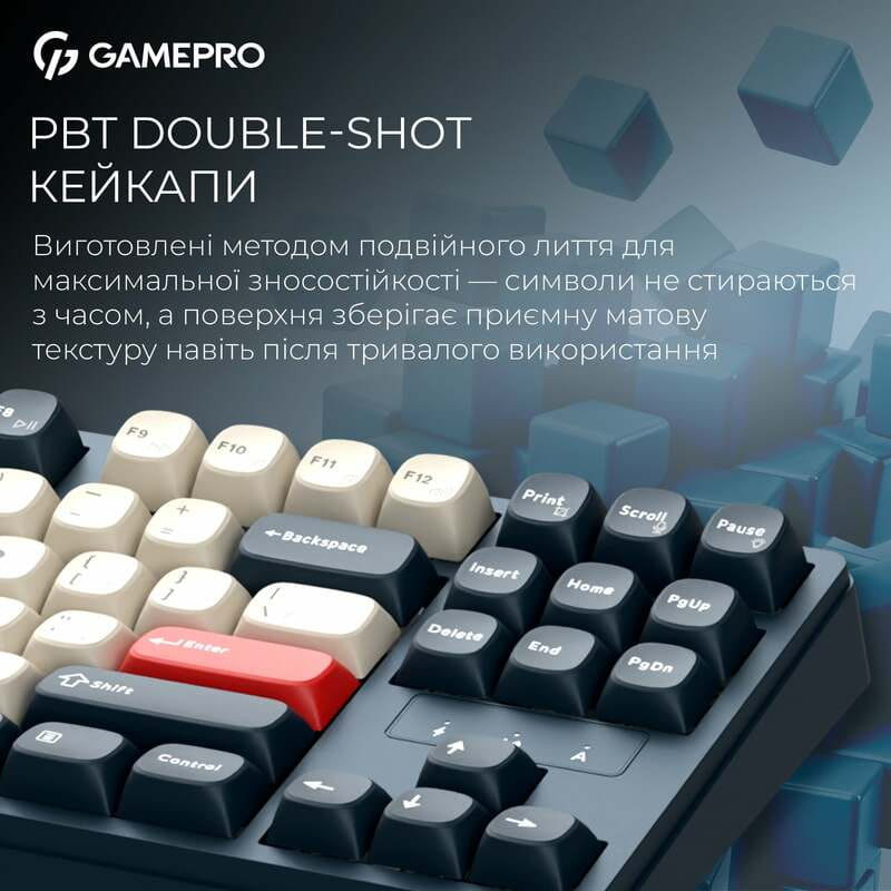 Клавіатура бездротова GamePro Asgard Ragnar Keychron Super Red Switch Blue (MK285BL)