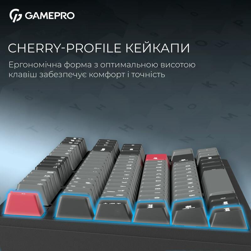 Клавіатура бездротова GamePro Asgard Ragnar Keychron Super Red Switch Black (MK285BK)