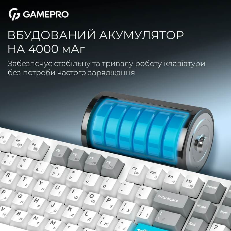 Клавіатура бездротова GamePro Asgard Drakkar Keychron Super Red Switch White (MK305WH)