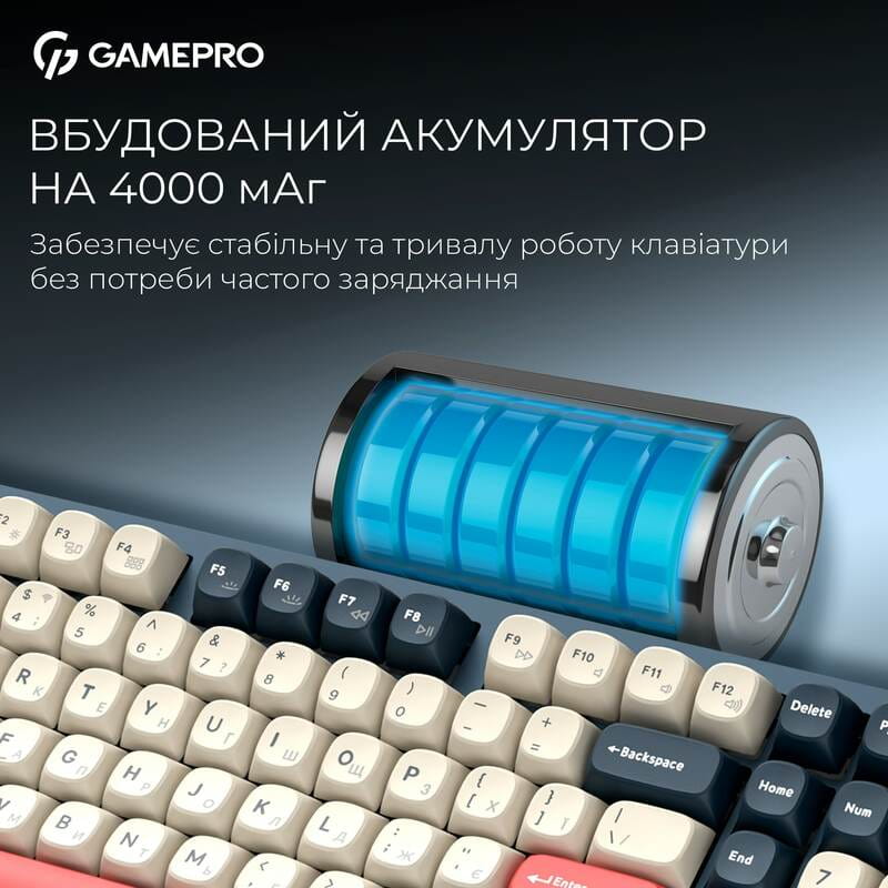 Клавіатура бездротова GamePro Asgard Drakkar Keychron Super Red Switch Blue (MK305BL)