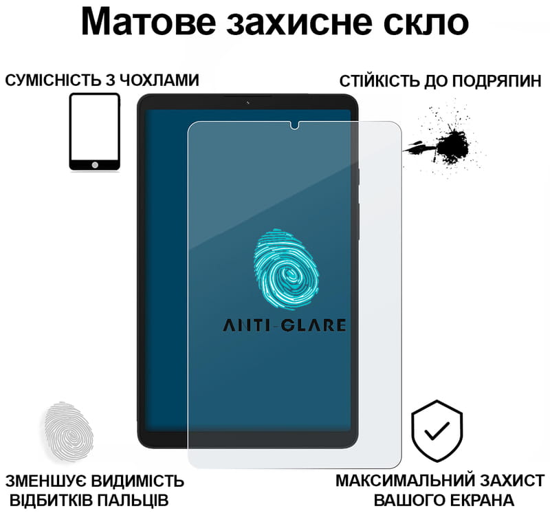 Захисне скло BeCover Matte Anti-Glare для Samsung Galaxy Tab A11 SM-X133/X135 8.7" (713938)