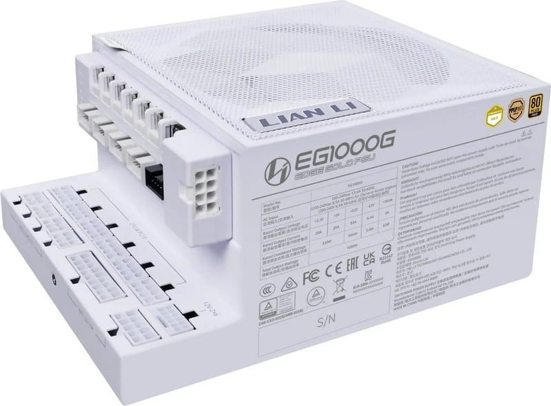 Блок живлення Lian Li Edge Gold 1000W White with Hub, EU Cord (G9P.EG1000G.WH00.EU)