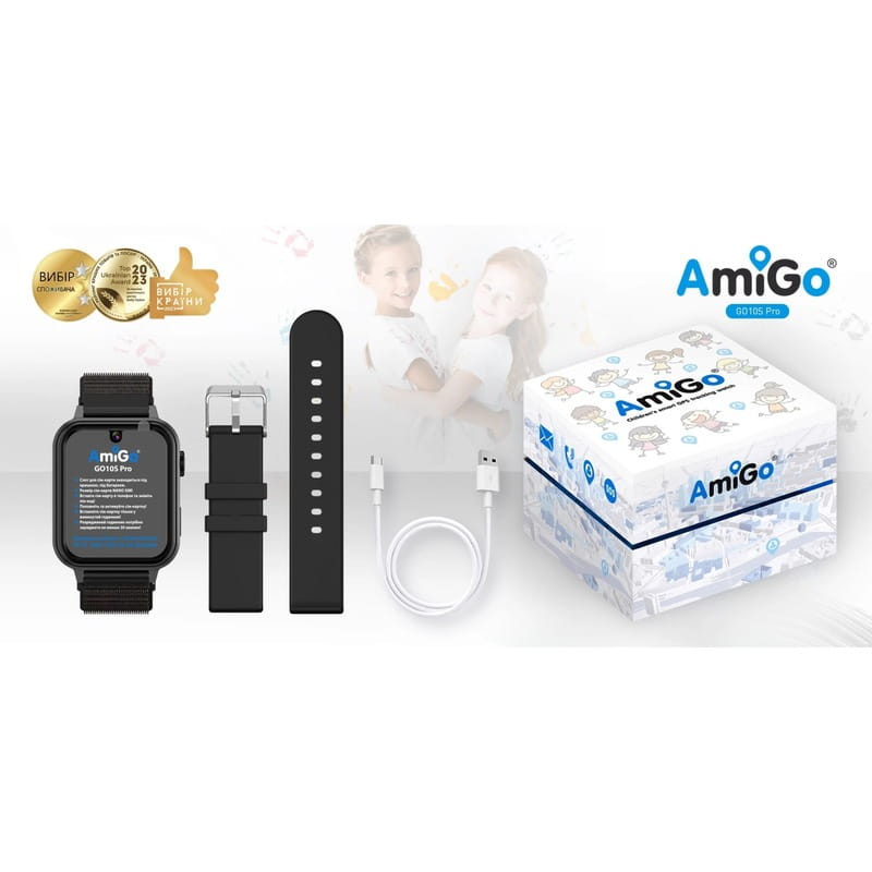 Детские смарт-часы AmiGo GO10S Pro WiFi Black