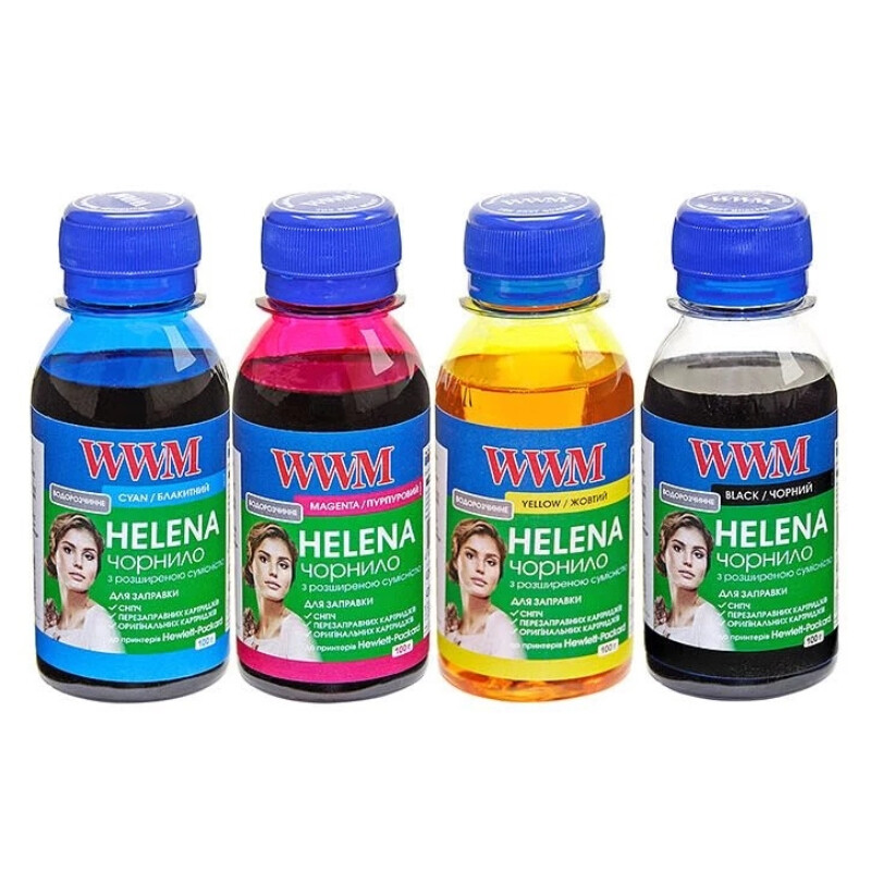 Комплект чернил WWM HP Universal Helena B/C/M/Y (HELENA.SET-2) 4*100
