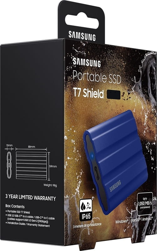 Накопитель внешний SSD 2TB Samsung T7 Shield Blue (MU-PE2T0R/WW)