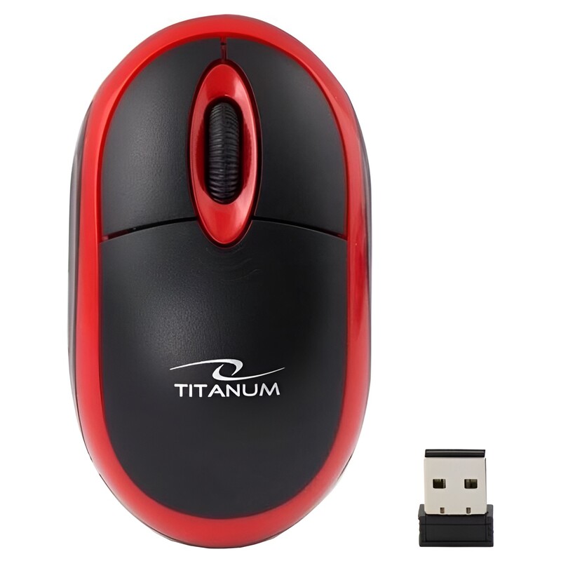Мишка бездротова Esperanza Titanum TM116R Black-Red USB