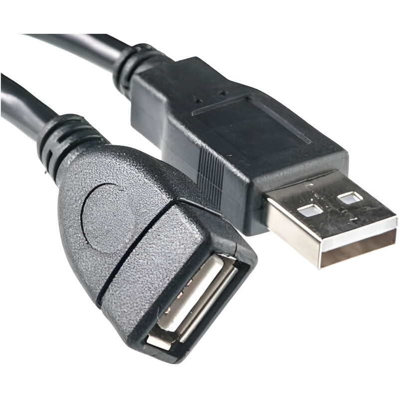 Кабель PowerPlant (KD00AS1211) USB2.0(AF)-USB2.0(AM), 3м, One ferrite, Black