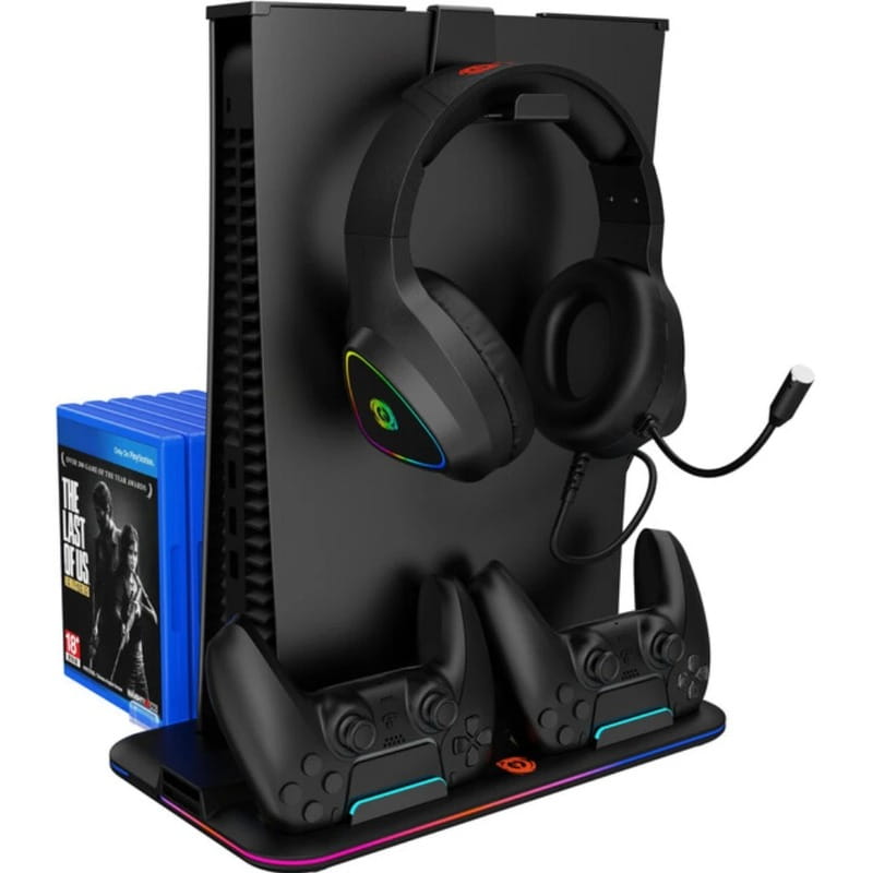 Мультифункціональна зарядна підставка Canyon CS-5 для PS5 Black (CND-CSPS5B)
