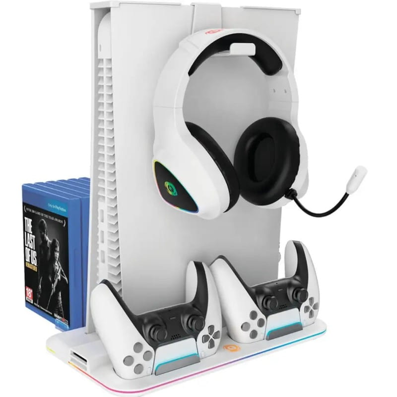 Мультифункціональна зарядна підставка Canyon CS-5 для PS5 White (CND-CSPS5W)