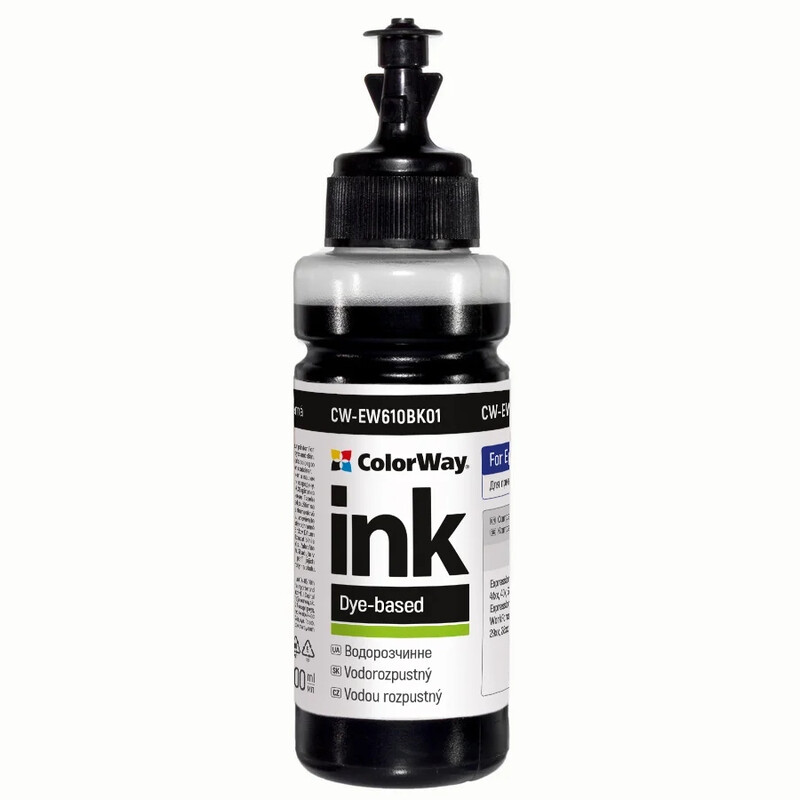 Чорнило ColorWay Epson XP103/600 (Black) (ColorWay-EW610BK01) 100мл
