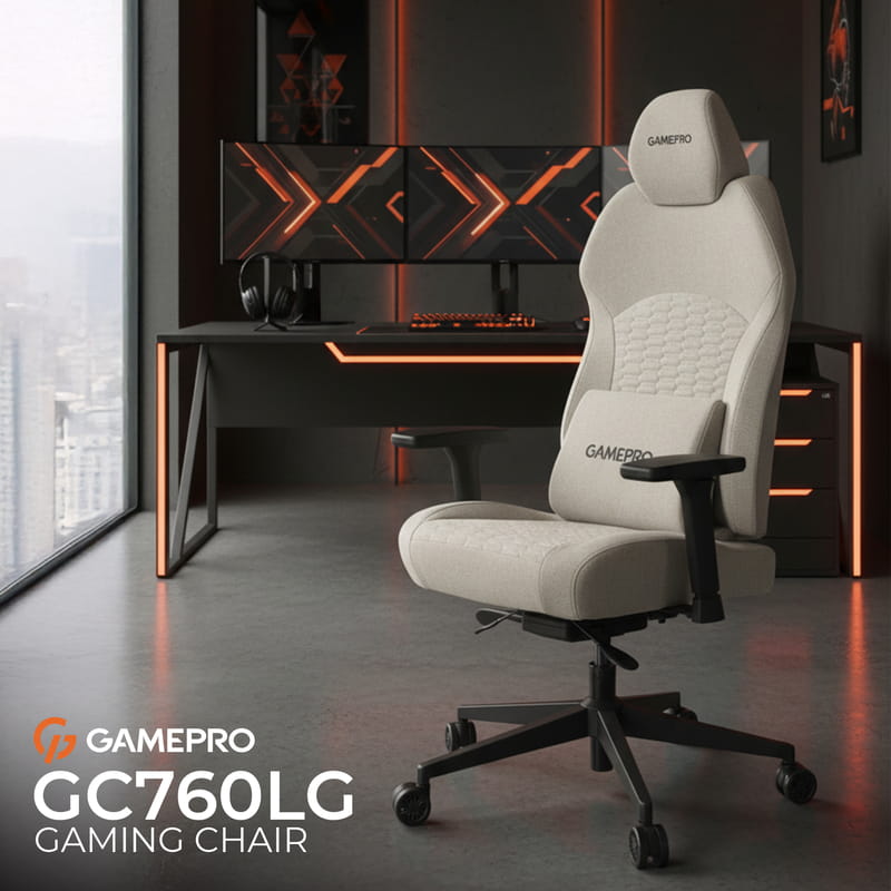 Кресло для геймеров GamePro GC760LG Fabric Light Gray