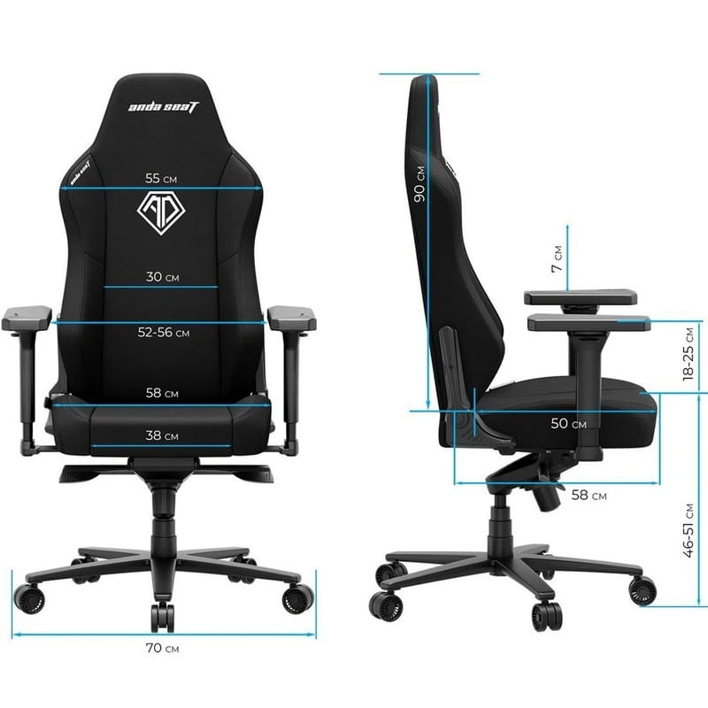 Кресло для геймеров Anda Seat Phantom 3 Size XL Black (AD18XL-52-B-F-B01)