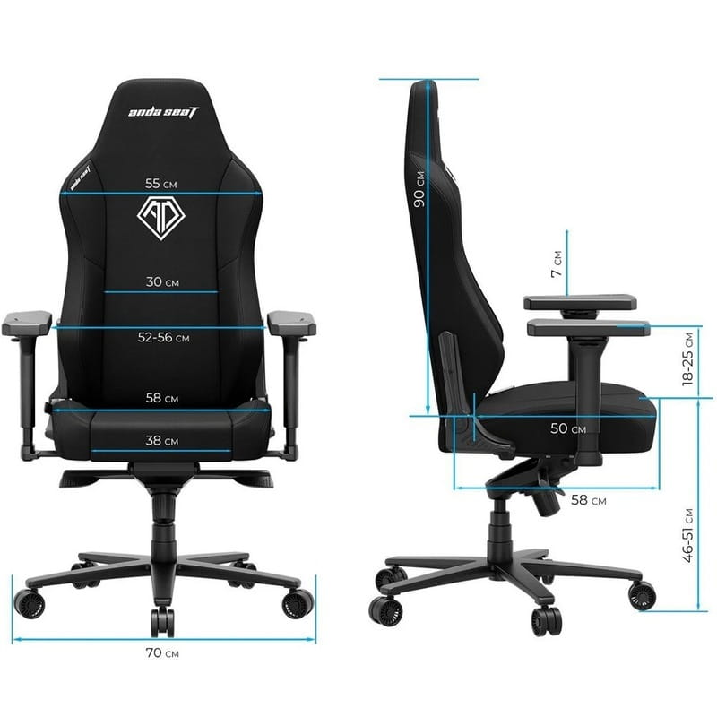 Кресло для геймеров Anda Seat Phantom 3 Size XL Fabric Dark Gray (AD18XL-52-GB-F-G01)