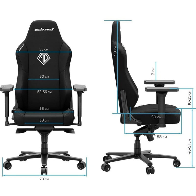 Кресло для геймеров Anda Seat Phantom 3 Size XL Fabric Gray (AD18XL-52-G-F-G01)
