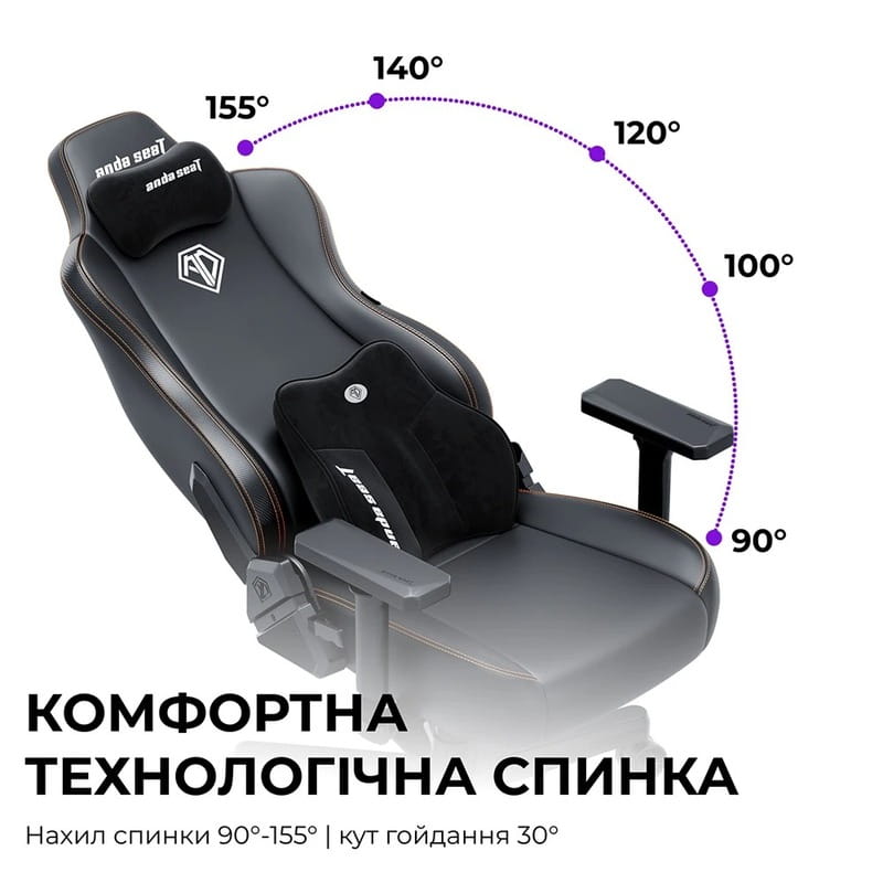 Кресло для геймеров Anda Seat Novis Plus Size XL Fabric Grey (AD23YC-XL-01-G-F-G04)