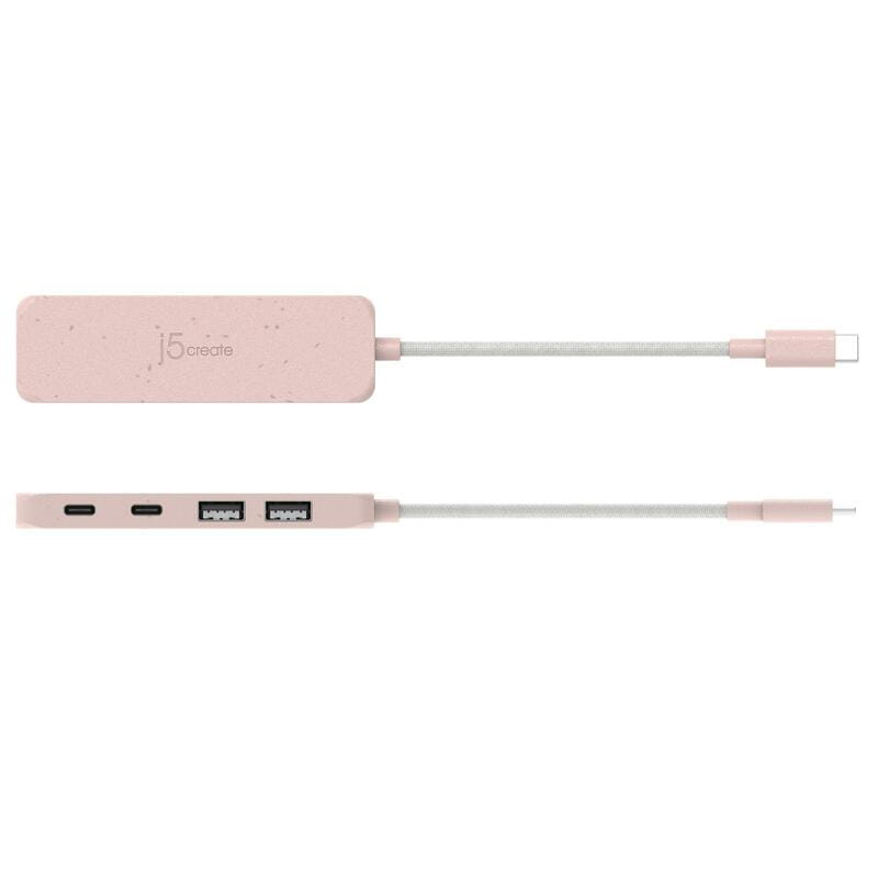 USB-хаб J5create 2 USB-A/2 USB-С Red (JCH342ER-N)